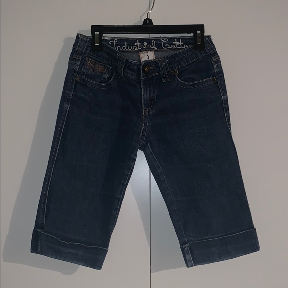 Girls jean shorts.